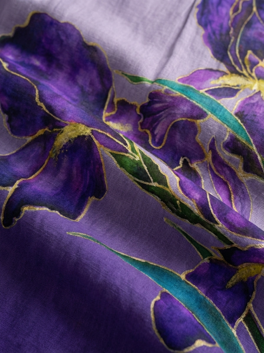 Women's Floral Print Cotton Short Sleeve Round Neck Maxi Dress